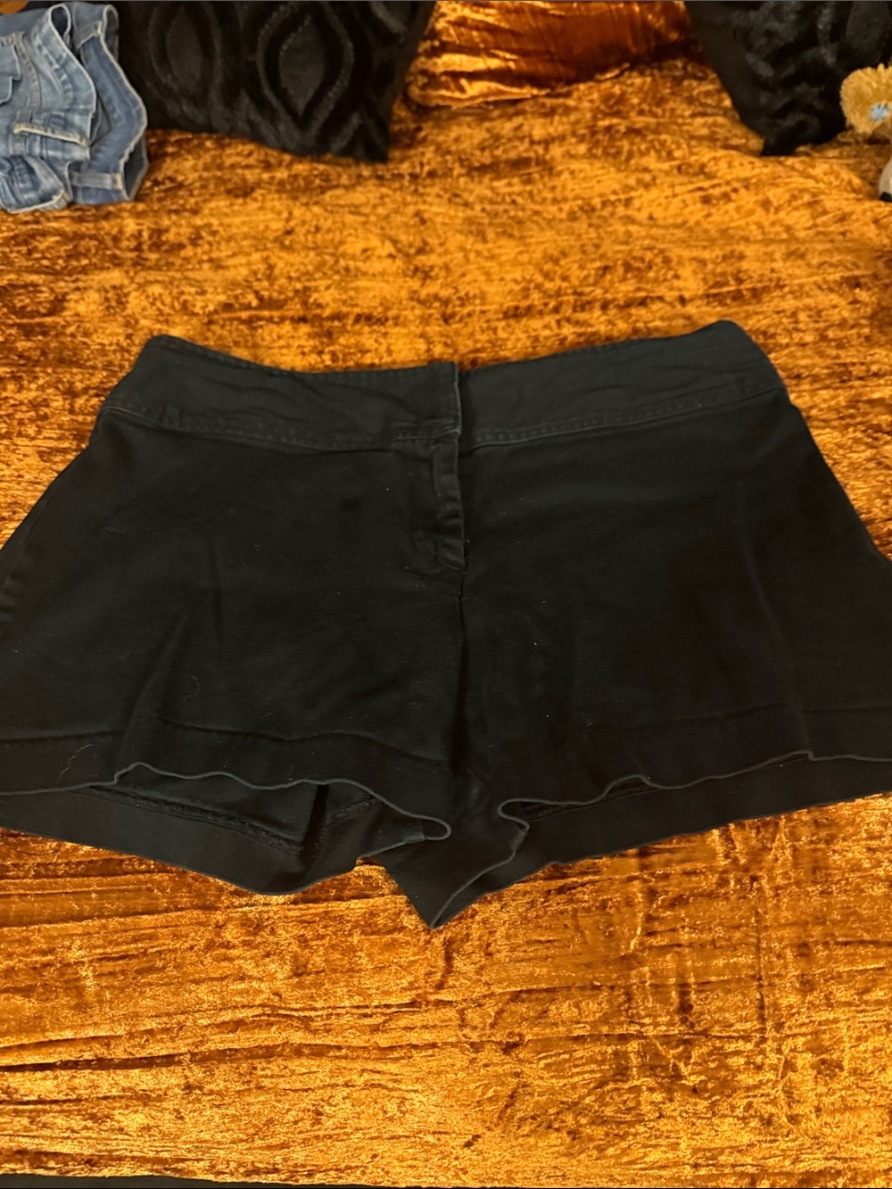 XOXO Black Athletic Stretch Ruffle Hem Shorts